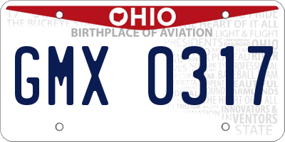 OH license plate GMX0317