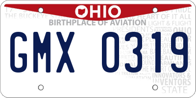 OH license plate GMX0319