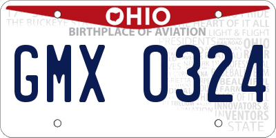 OH license plate GMX0324