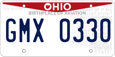 OH license plate GMX0330
