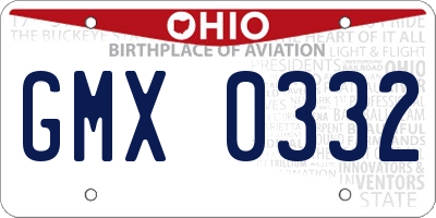 OH license plate GMX0332