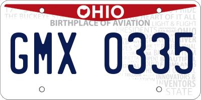 OH license plate GMX0335