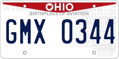 OH license plate GMX0344