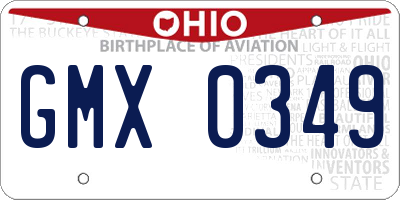 OH license plate GMX0349