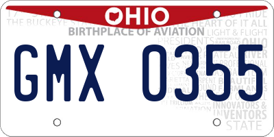 OH license plate GMX0355