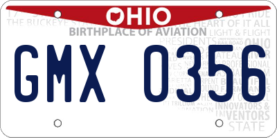 OH license plate GMX0356