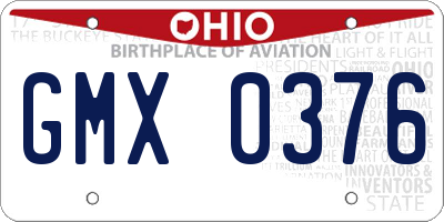 OH license plate GMX0376