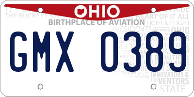 OH license plate GMX0389