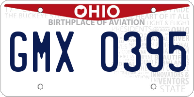 OH license plate GMX0395