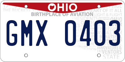 OH license plate GMX0403