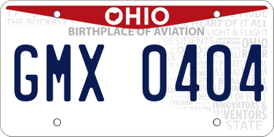OH license plate GMX0404