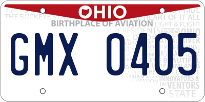 OH license plate GMX0405