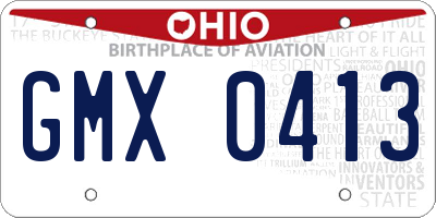OH license plate GMX0413
