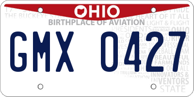 OH license plate GMX0427
