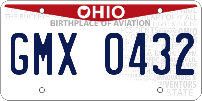 OH license plate GMX0432