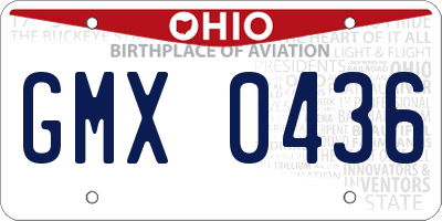 OH license plate GMX0436
