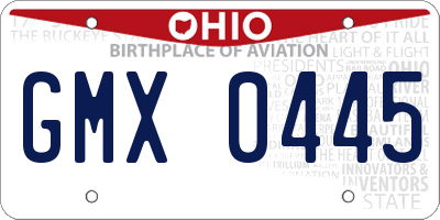 OH license plate GMX0445