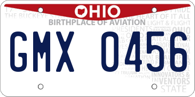 OH license plate GMX0456