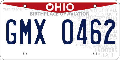 OH license plate GMX0462