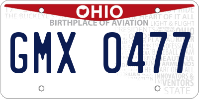 OH license plate GMX0477