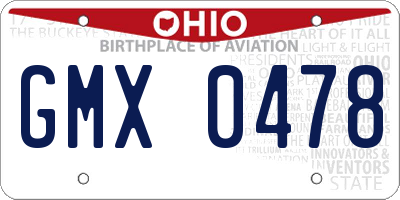 OH license plate GMX0478