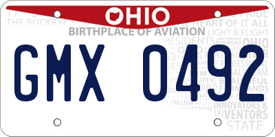 OH license plate GMX0492