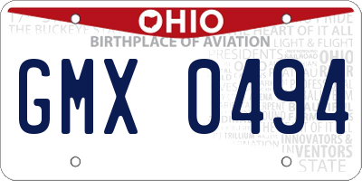 OH license plate GMX0494