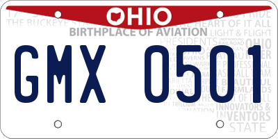 OH license plate GMX0501