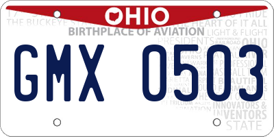 OH license plate GMX0503