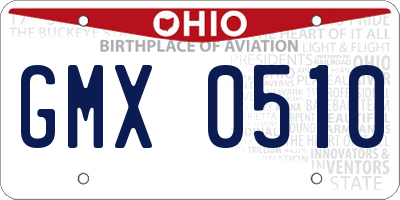 OH license plate GMX0510