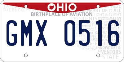 OH license plate GMX0516