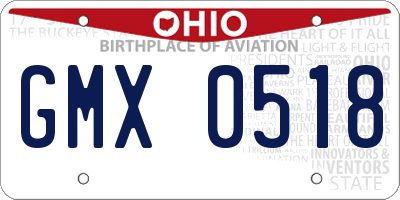 OH license plate GMX0518