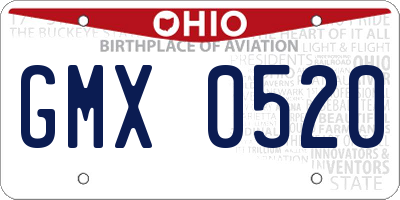 OH license plate GMX0520