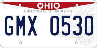 OH license plate GMX0530