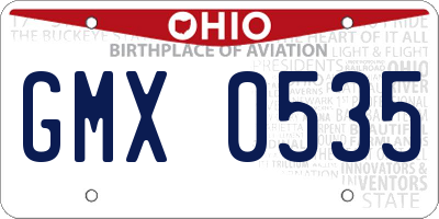 OH license plate GMX0535