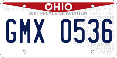 OH license plate GMX0536