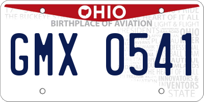 OH license plate GMX0541