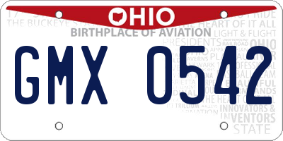 OH license plate GMX0542