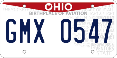 OH license plate GMX0547