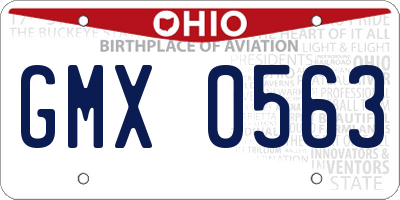 OH license plate GMX0563