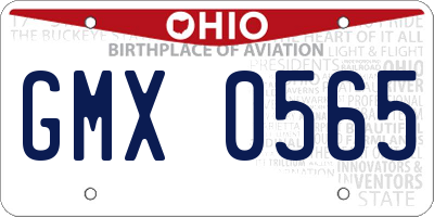 OH license plate GMX0565