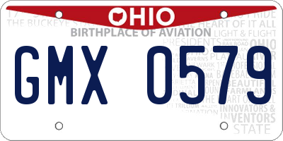 OH license plate GMX0579