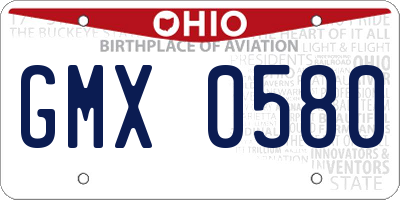 OH license plate GMX0580
