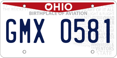 OH license plate GMX0581
