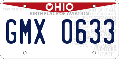OH license plate GMX0633