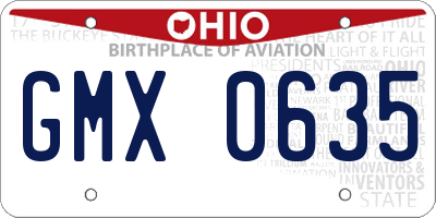 OH license plate GMX0635