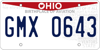 OH license plate GMX0643