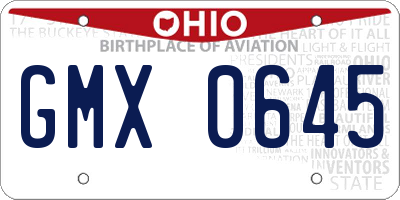 OH license plate GMX0645