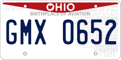 OH license plate GMX0652