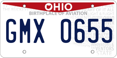 OH license plate GMX0655